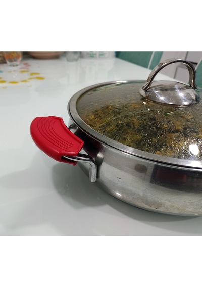 Silikon Tava Tutacağı Yanmaz Yapışmaz Kırmızı 2adet Kırmızı