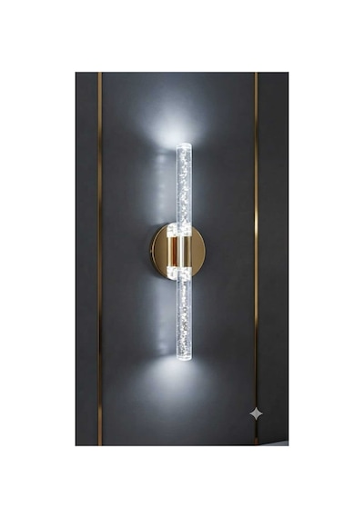 Bubbleflux Medium 40 Cm Modern Tasarım Led Aplik - Duvar Lambası - Gold - Elektrikli - Kumandalı - Beyaz Led Gold Elektrikli Kumandalı
