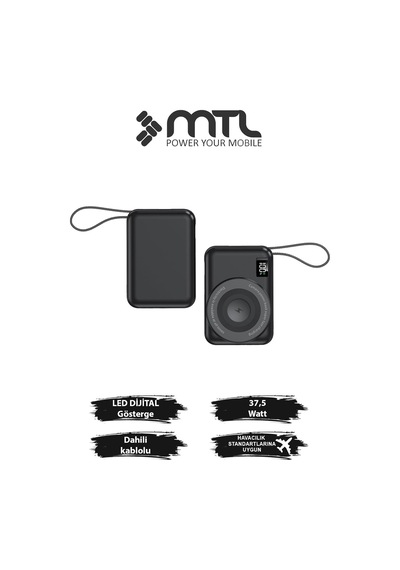 Magsafe 3in1 37,5 Watt Hızlı Şarj Powerbank Watch Ve Airpods Şarj Destekli Mt4580 Siyah İle Uyumlu Çok Renkli