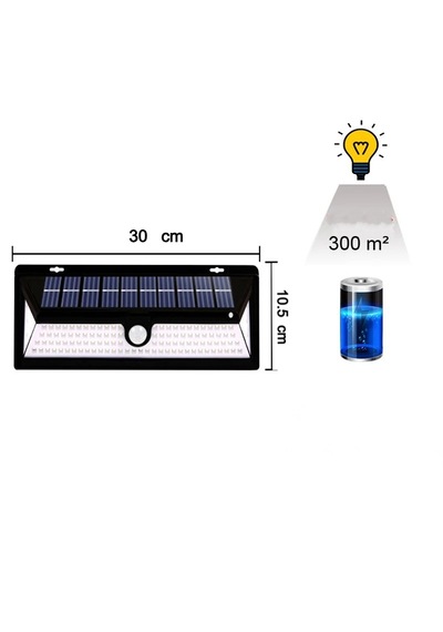 Solar 180 Led Güneş Enerjili Kumandalı 3 Modlu Duvar Lambası Hareket Sensörlü Su Geçirmez 1