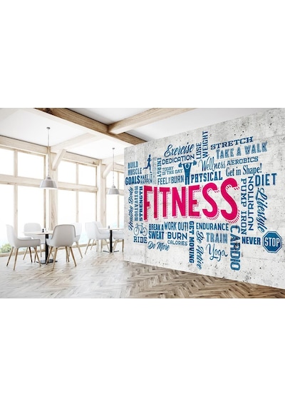 Spor - Fitness Salonu İçin Yazılı Duvar Kağıdı (397445798)