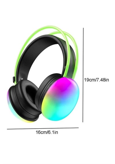 Mey İthalat Rgb Işıklı Yüksek Ses Kaliteli Kablosuz Kulak Üstü Bluetooth Kulaklık