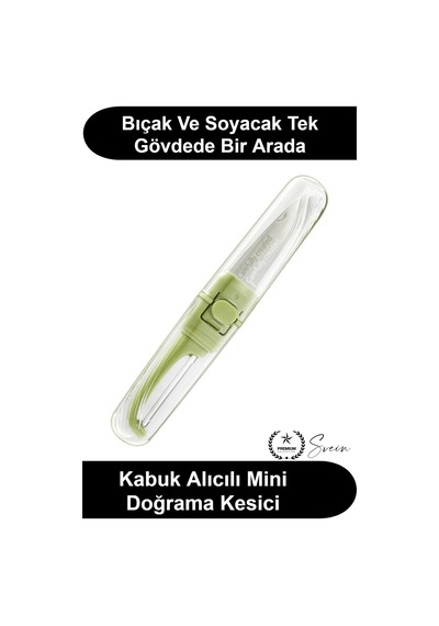 Çift Taraflı Meyve Sebze Bıçağı Soyacak Uçlu Paslanmaz Çelik Kılıflı Mutfak Gereci Salatalık Limon D