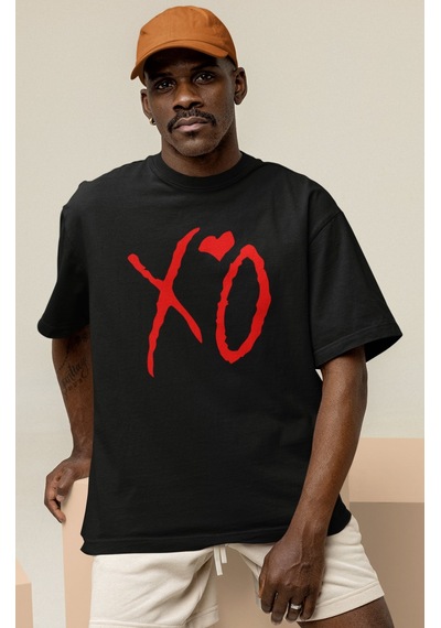 Sevbano Xo The Weeknd Rapper Baskılı Unisex Oversize Şarkıcı Tişört Siyah