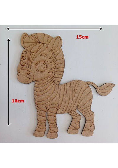 Boyanabilir Ahşap Zebra Figürü 16x15 Cm 10 Adet