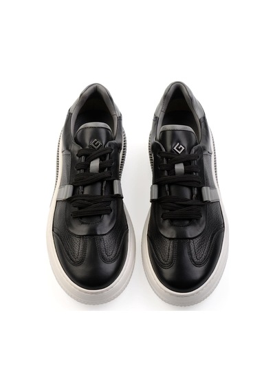 Bambi Siyah Hakiki Deri Erkek Sneaker E01075574603 Siyah