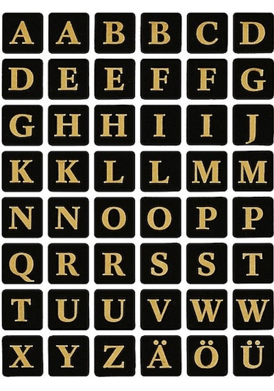 Herma Varıo Harf Etıket A-Z 13X13Mm Sıyah-Altın