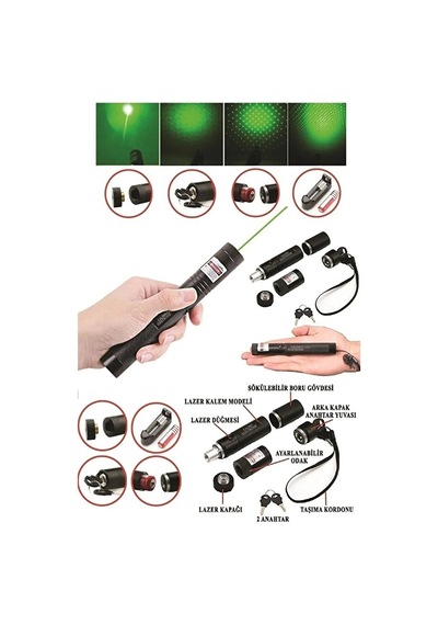 Yeni Pro Model - Pro X Yeşil Şarjlı Lazer - Metal Kasa Green Laser Ultra Güçlü - Işaretleyici Lazer