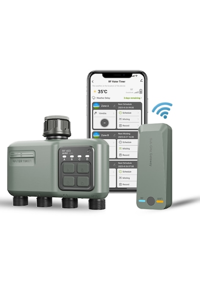 4 Çıkışlı Akıllı Rf Ve Wi-fi Kontrollü Kablosuz Bahçe Sulama Zamanlayıcısı