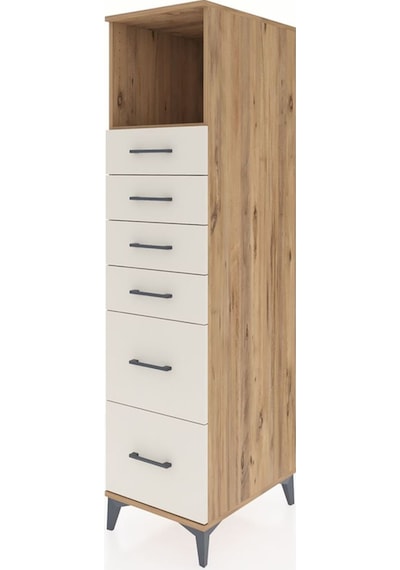 Kronos Dolap Tek Raflı 6 Çekmeceli 44x59x182 Çam-aytaşı Çam