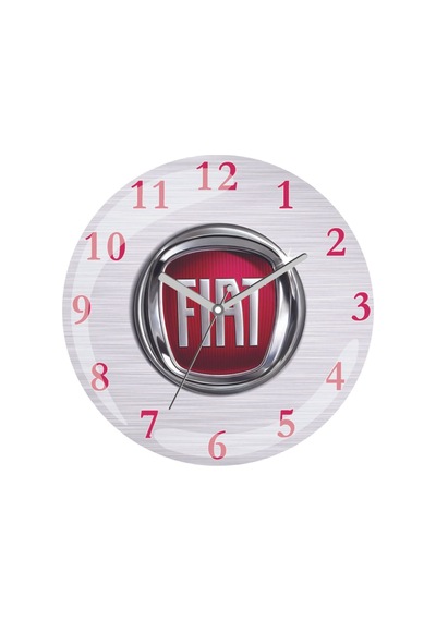 Tofaş Fiat Logo Sessiz Akar Bombeli Gerçek Cam Duvar Saati Siyah