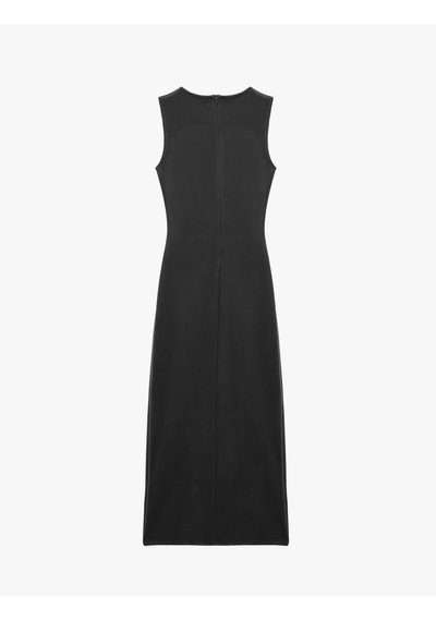 Koton Slim Fit Bisiklet Yaka Yırtmaçlı Drape Detaylı Kolsuz Midi Elbise Antrasit 7wak80091ek Koton Slim Fit Bisiklet Yaka Yırtmaçlı Drape Detaylı Kolsuz Midi Elbise Antrasit 7wak80091ek