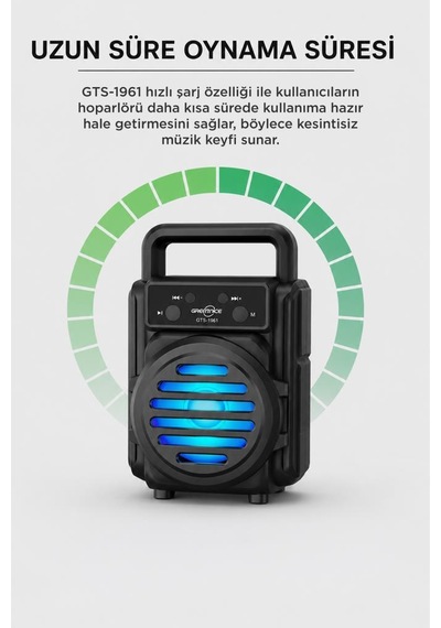 Torima GTS-1961 Bluetooth 5.0 RGB Işıklı Kablosuz Speaker