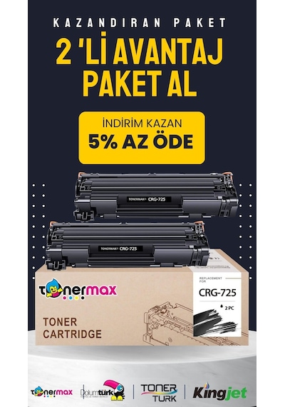 Canon Crg-725 Uyumlu  Toner 2'li Paket /mf-3010 / Lbp-6000 / Lbp-6020/ Lbp-6030