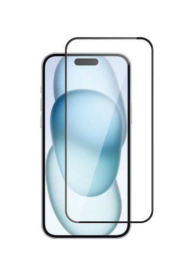 Apple Uyumlu   iPhone 14 Pro Max Zore 3d Rika Temperli Cam Ekran Koruyucu Siyah