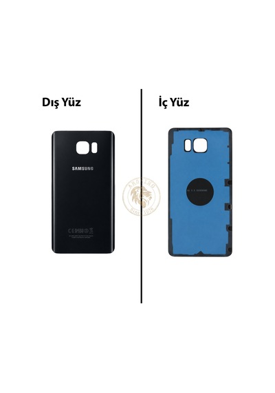 Samsung Galaxy Note 5 Siyah Renk Arka Kapak Arka Cam Batarya Kapağı Pil Kapağı Lazer Kesim Back Cover Galaxy Note 5 Uyumlu