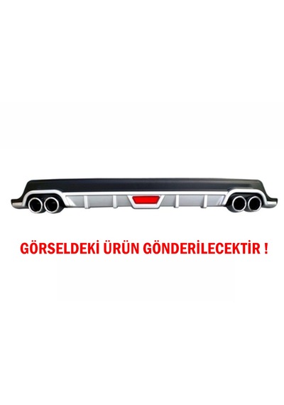Hyundai Accent Blue Difüzör Arka Tampon Eki 4 Egzoz Çıkışlı Gri Tip