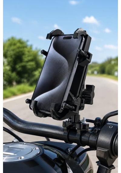Telefon Tutucu Motorbisiklet Bisiklet Jx042 Sürüş Yardımcısı Mobil Askı İki Teker Aleti Siyah