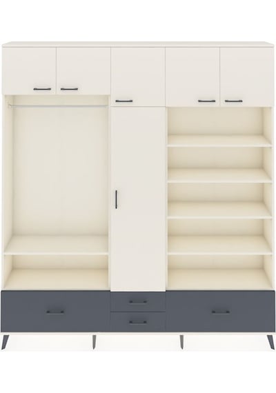 Arges Dolap 18 Raflı 4 Çekmeceli Tek Askılı 220x30x243 Aytaşı-aytaşı/antrasit Aytası/antrasıt Arges Dolap 18 Raflı 4 Çekmeceli Tek Askılı 220x30x243 Aytaşı-aytaşı/antrasit Aytası/antrasıt