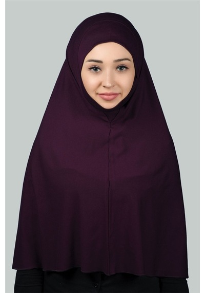 Altobeh Hazır Türban Peçeli Pratik Eşarp Tesettür Nikaplı Hijab - Namaz Örtüsü Sufle 3xl - Mürdüm MÜRDÜM