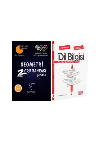 Karekök Geometri Zoru Bankası Ve Akm Dil Bilgisi Soru Bankası Seti 2 Kitap