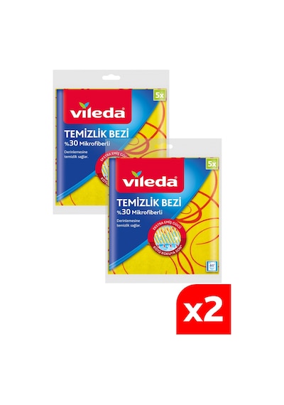 Vileda Düz Mikrofiber Temizlik Bezi 2 x 5'li