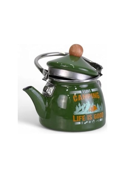 Camping Emaye Demlik Kettle Küçük 1.1 Lt Açık Krem