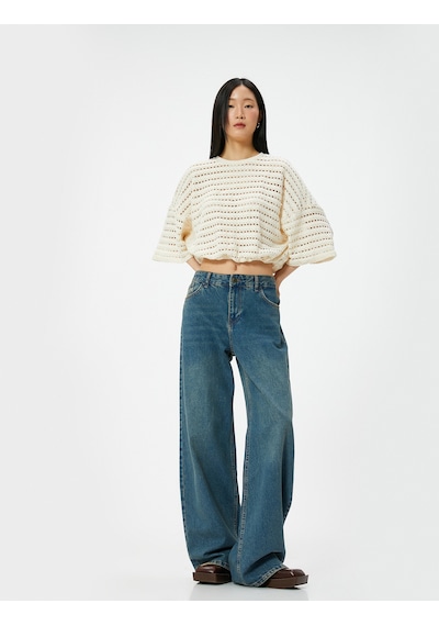 Koton Ajurlu Kroşe Sweatshirt Yarım Kollu Bisiklet Yaka Beli Lastikli Kırık Beyaz 4sak30008ek Ekru Koton Ajurlu Kroşe Sweatshirt Yarım Kollu Bisiklet Yaka Beli Lastikli Kırık Beyaz 4sak30008ek Ekru