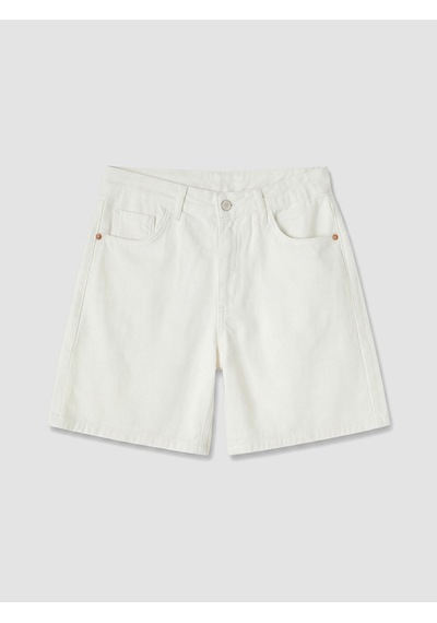 Lcw Jeans Beyaz Yüksek Bel Kadın Jean Şort
