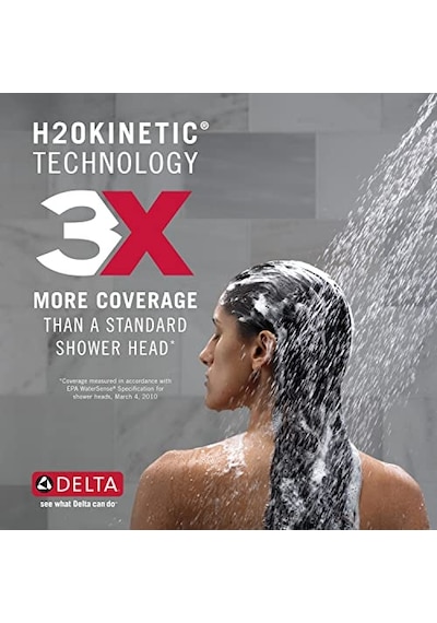 Engage Hydroenergetix 8-spray 5 Inç. Tek Duvara Monte Sabit Ayarlanabilir Duş Başlığı Krom Mat Siyah Çok Renkli