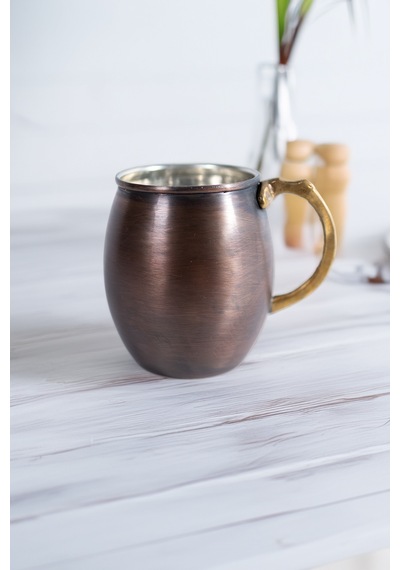 Cuvesta Modern El Yapımı Klasik Bakır Bardak Oksit Renk 8x10cm
