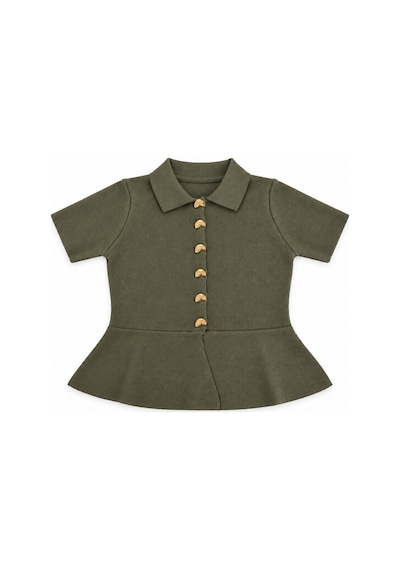 Verymoda Düğmeli Peplüm Ttiko Bluz K-234 Haki