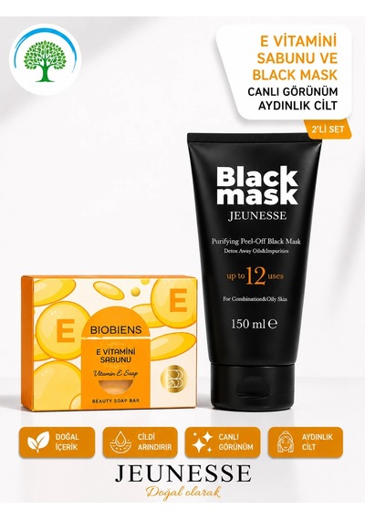 Jeunesse Black Mask 150 ML + Biobiens E Vitamini Sabunu 2'li