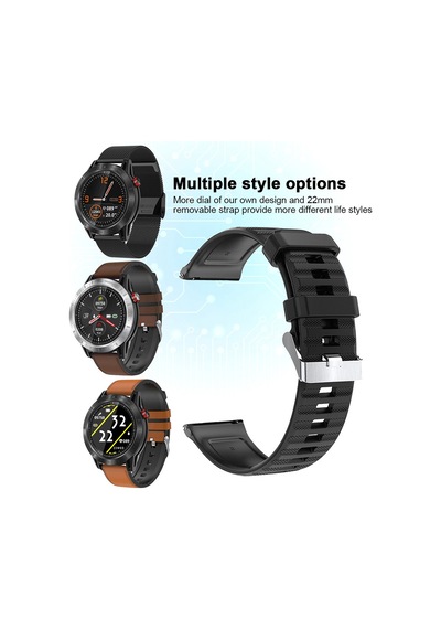 Samdoo Cross Akıllı Saat, Kalp Ritmi Ve Sağlık Takibi, Ter Dayanıklı Silikon Kordon, 1.3" Dokunmatik Ekran, İos/android Uyumlu