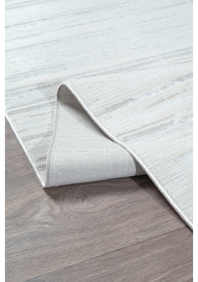 Bambum Soft 1002 Gri Düz Desen Modern Bambu Saten Kaymaz Taban Yıkanabilir Salon Mutfak Halısı Gri - Beyaz