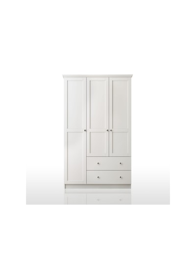 Side 3 Kapak 2 Çekmece Gardırop Beyaz