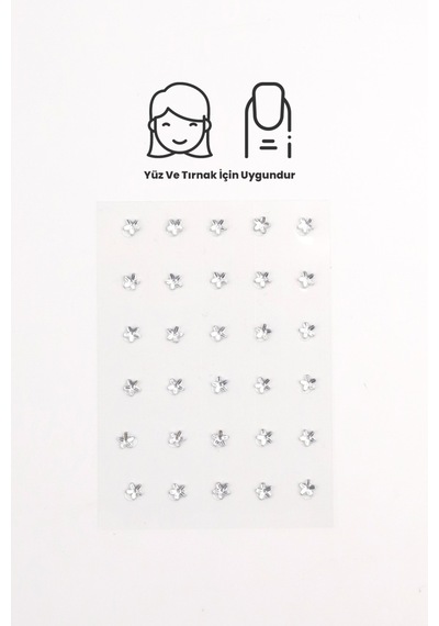Gümüş Parlak Yıldız Yüz Ve Tırnak Sticker