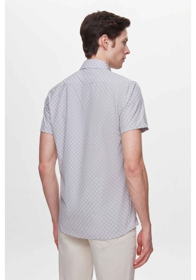 Twn Slim Fit Taş Baskılı Easy Iron Gömlek 4ec02ad042802 S01