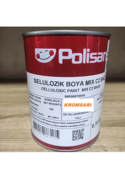 Polisan Selülozik Boya Krom Sarı Renginde 0.75 L