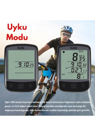 Monozone Km Sayacı Işıklı Lcd Ekran Çok Fonksiyonlu Hızgöstergesi Siyah