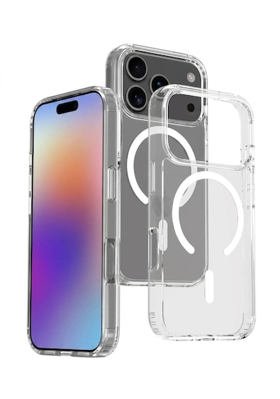 Apple iPhone Uyumlu 17 Pro Magsafe Özellikli Şeffaf Iq Silikon Kılıf Şeffaf