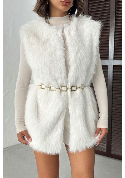Verymoda Tüylü Yelek Vmf1567 Krem