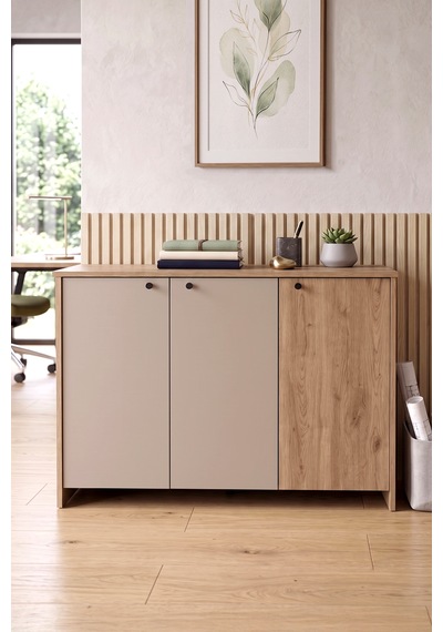 Robin Home Opus 120x40 Cm Ofis Dolabı Klasör Dolabı Konsol Çok Amaçlı Dolap Sepet-kumsal Kahverengi