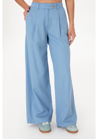 U.S. Polo Assn. Kadın Mavi Loose Fit Kanvas Pantolon 50300631-VR036