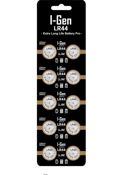 I-gen Batteries Lr44 1.5v Alkalin Düğme Pil Ag13, A76, L1154 10'lu Paket