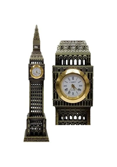 Vintage Metal İngiltere London Big Ben Saat Kulesi Antik Bronz 23 Cm