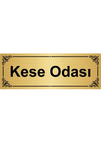 Kese Odası 7x20cm Altın Renk Metal Yönlendirme Levhası