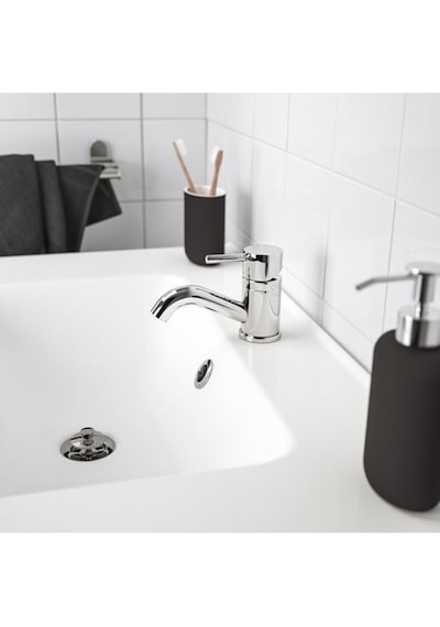 3 Parça Banyo Seti Ekoln Sabunluk, Diş Fırçalık, Tuvalet Fırçası Koyu Gri Renk Stoneware Koyu Gri