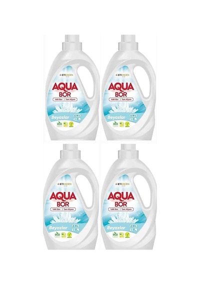 Aquabor Sıvı Çamaşır Deterjanı Beyazlar İçin 4 Adet 132 Yıkama Doğal Mineralli 66110252