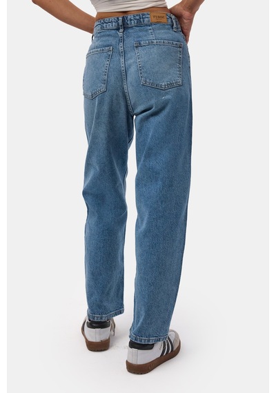 it's basic Kadın Mavi 4s6-4 Relax Fit Esnek Kumaş Denim Jean